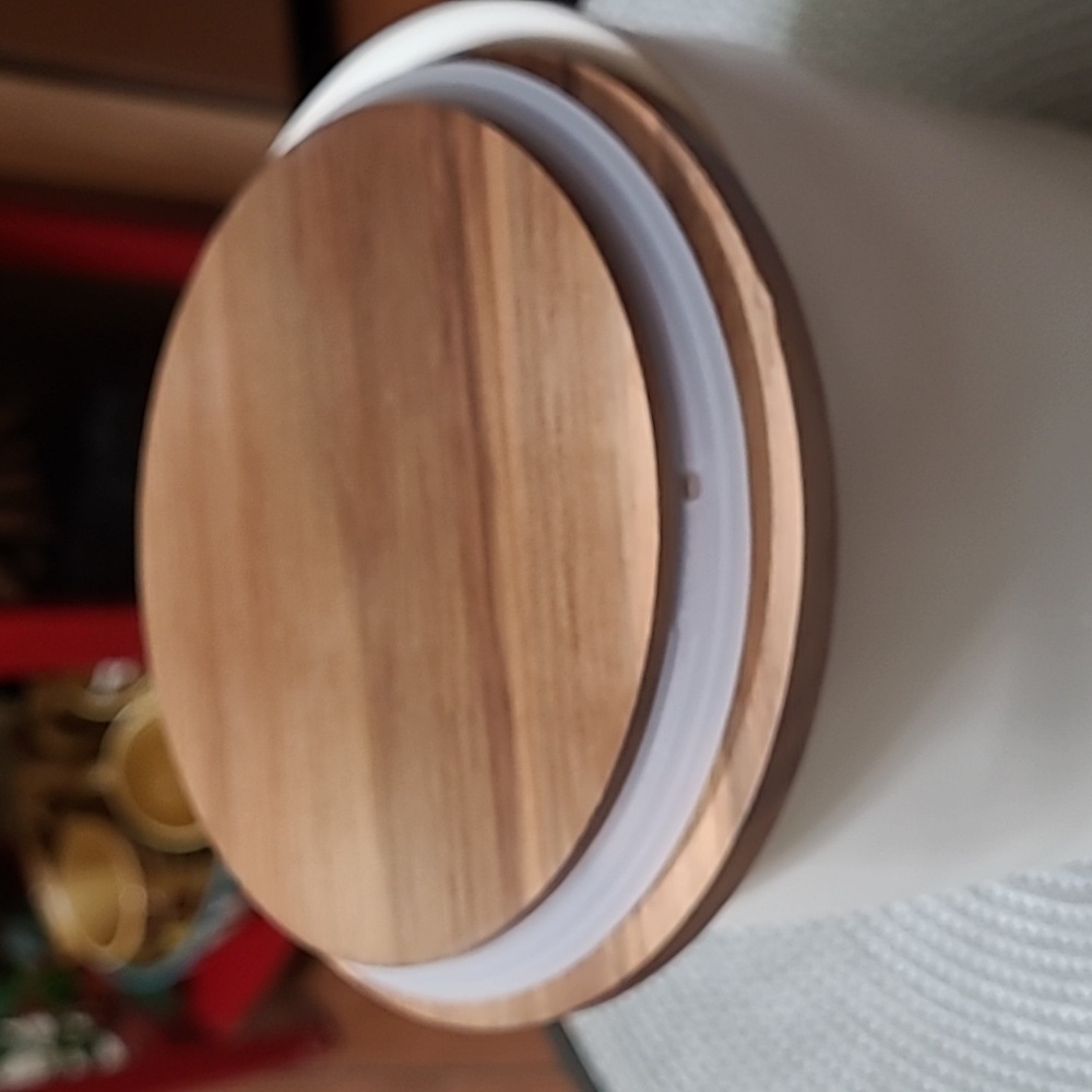 NEW Rae Dunn Cream Coffee Canister with Wooden Lid - Picture 4 of 11